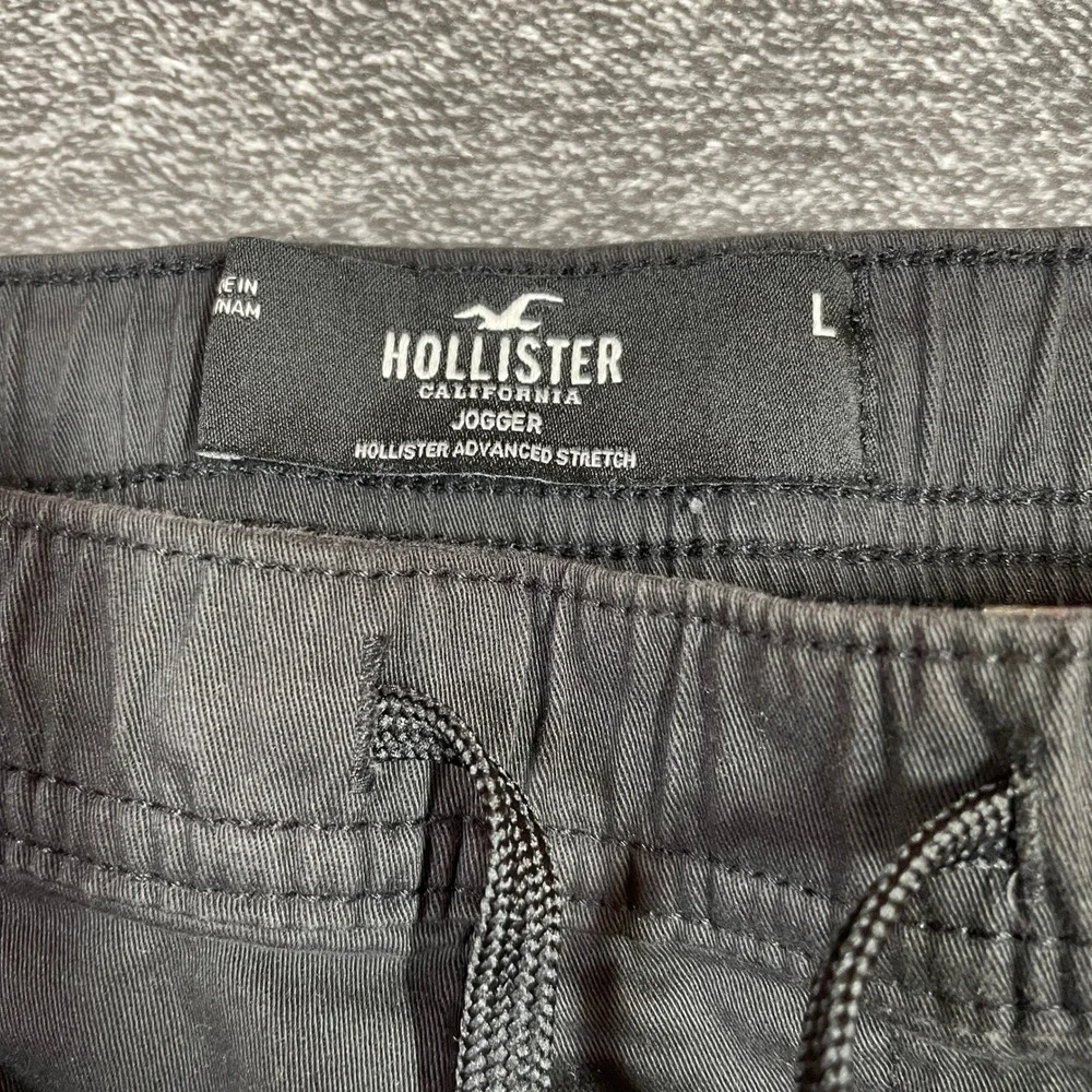 Hollister Advanced Stretch Joggers Mens Large Black Drawstring Tapered Pants